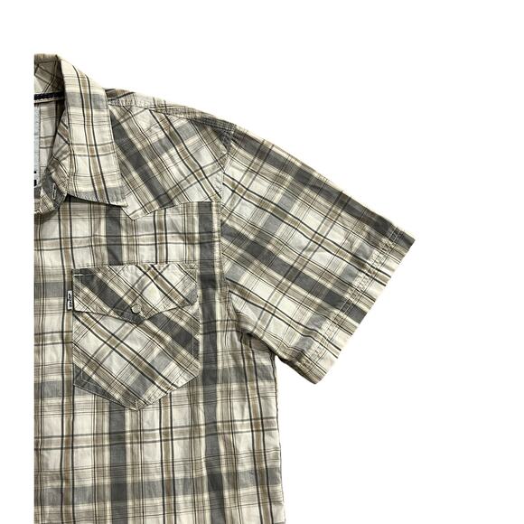 Levi Strauss & Co Two Horse Brand Western Pearl Snap Plaid Shirt Men’s L Cowboy - Picture 4 of 14